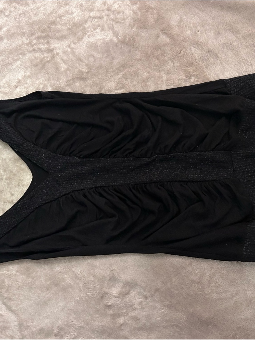 Akira Black Sleeveless V-Neck Top with Subtle Trim vintage